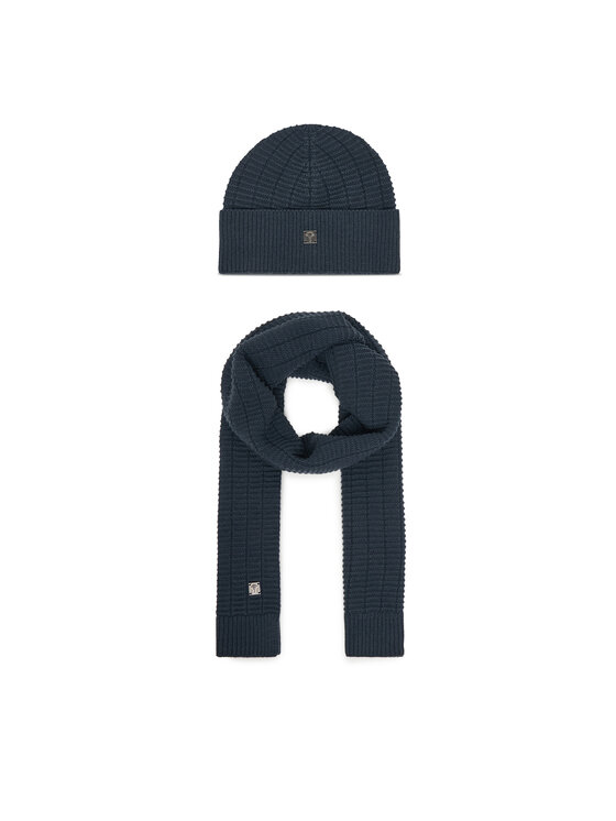 JOOP! Комплект шал и шапка Feranto 30048148 Тъмносин цвят на ниска цена