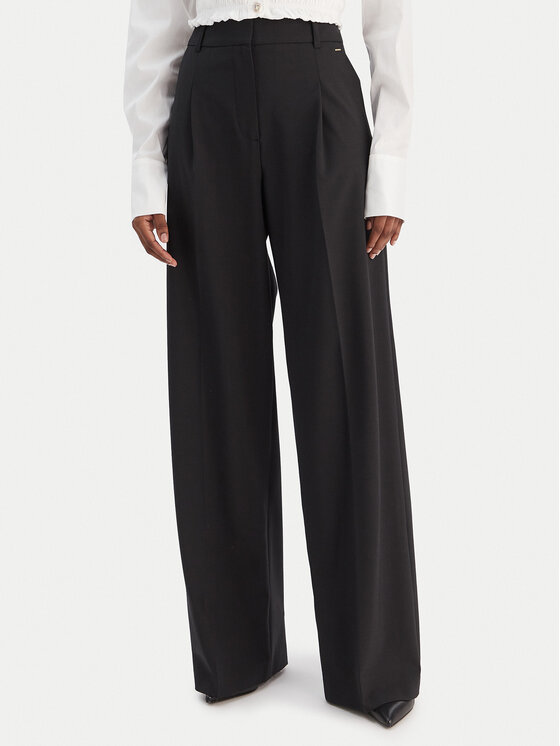 JOOP! Текстилни панталони 58 JW241P166 30040252 Черен Relaxed Fit цвят на ниска цена