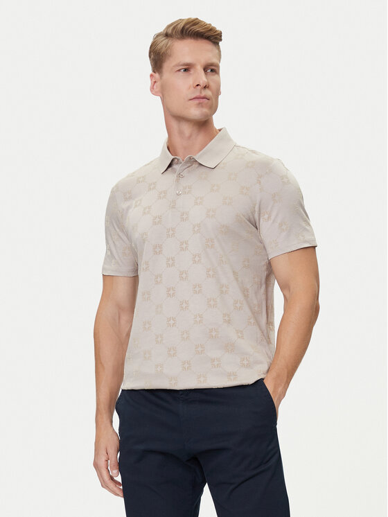 JOOP! Тениска с яка и копчета 17 JJ-24Bartholo 30046986 Бежов Modern Fit цвят на ниска цена