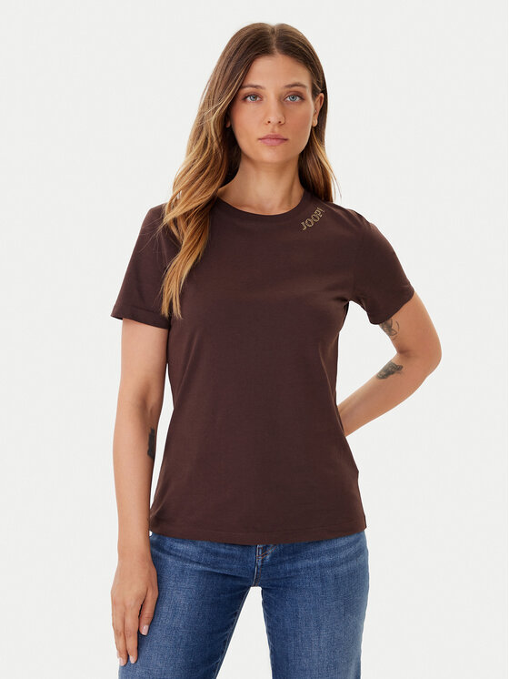 JOOP! Тишърт 58 254JE58Tori 30048474 Кафяв Slim Fit цвят на ниска цена