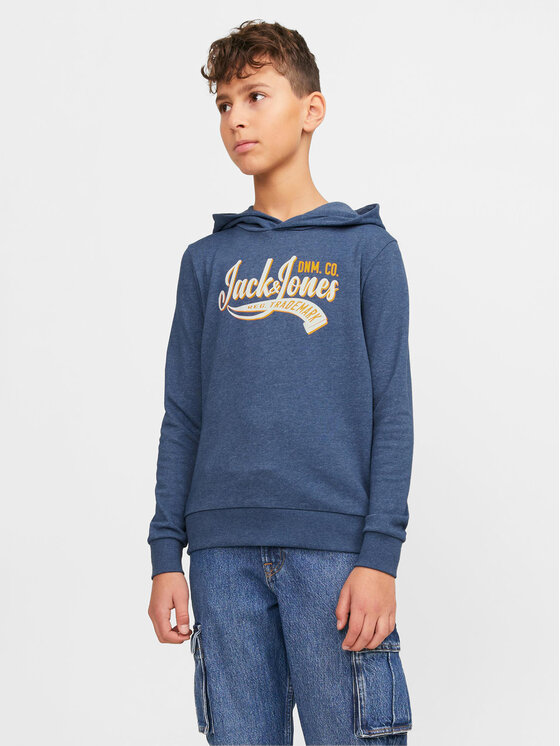 Jack & Jones Junior Суитшърт Logo 12257309 Син Standard Fit цвят на ниска цена