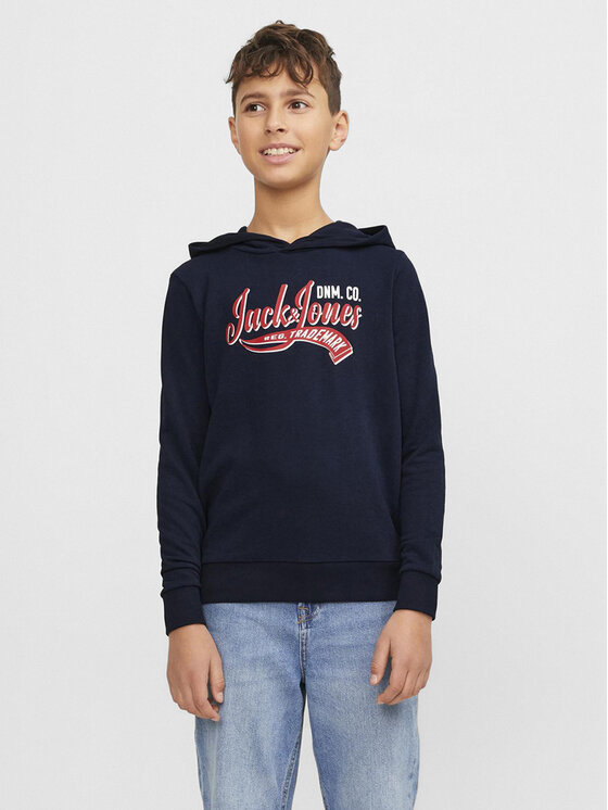 Jack & Jones Junior Суитшърт Logo 12257309 Тъмносин Standard Fit цвят на ниска цена