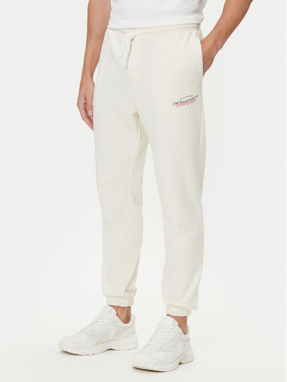 Jack & Jones Долнище анцуг Kane Billy 12283257 Екрю Relaxed Fit цвят на ниска цена