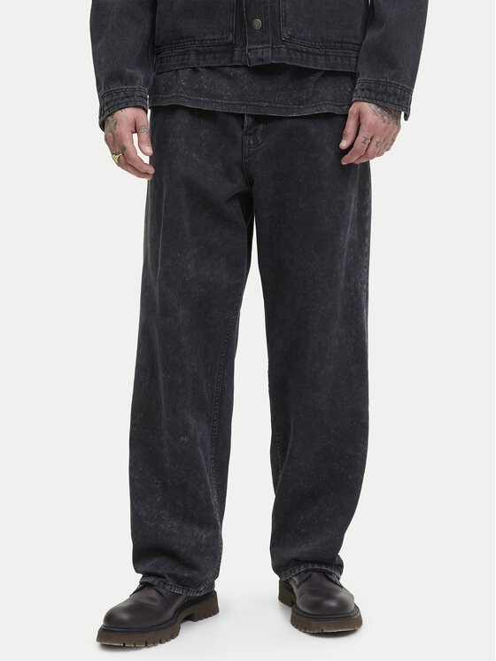 Jack & Jones Дънки Alex Smith 12282731 Черен Wide Leg цвят на ниска цена