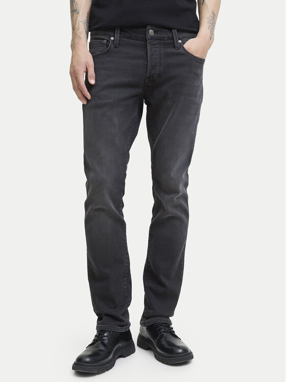 Jack & Jones Дънки Mike Fox 12278115 Черен Tapered Fit цвят на ниска цена
