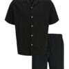 Jack & Jones Комплект от риза и текстилни шорти Easter 12281255 Черен Relaxed Fit цвят на ниска цена