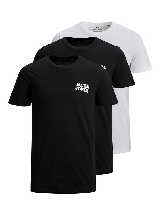 Jack & Jones Комплект тениски Corp Logo 12191762 Черен Slim Fit цвят на ниска цена