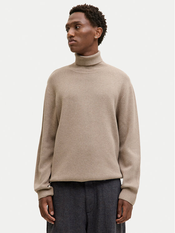 Jack & Jones Поло Milano 12285093 Бежов Relaxed Fit цвят на ниска цена