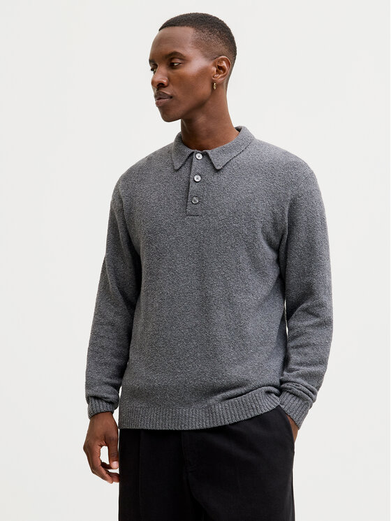 Jack & Jones Пуловер Maverick 12286144 Сив Regular Fit цвят на ниска цена