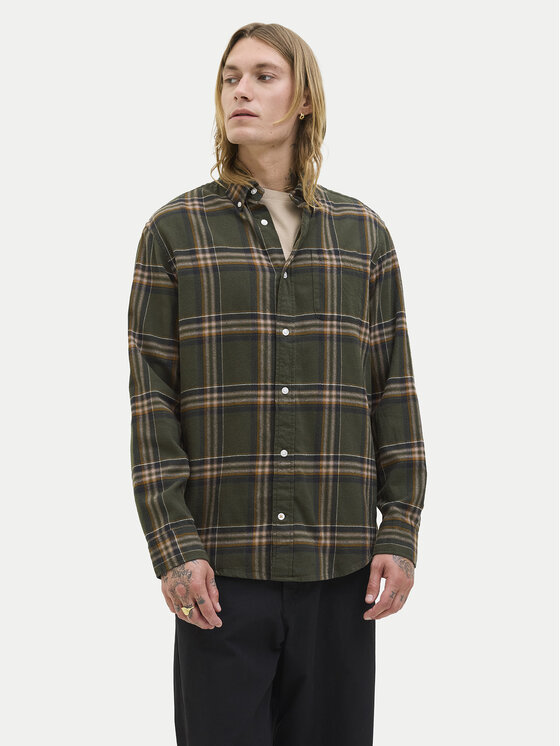 Jack & Jones Риза Classic Flannel 12278406 Зелен Regular Fit цвят на ниска цена