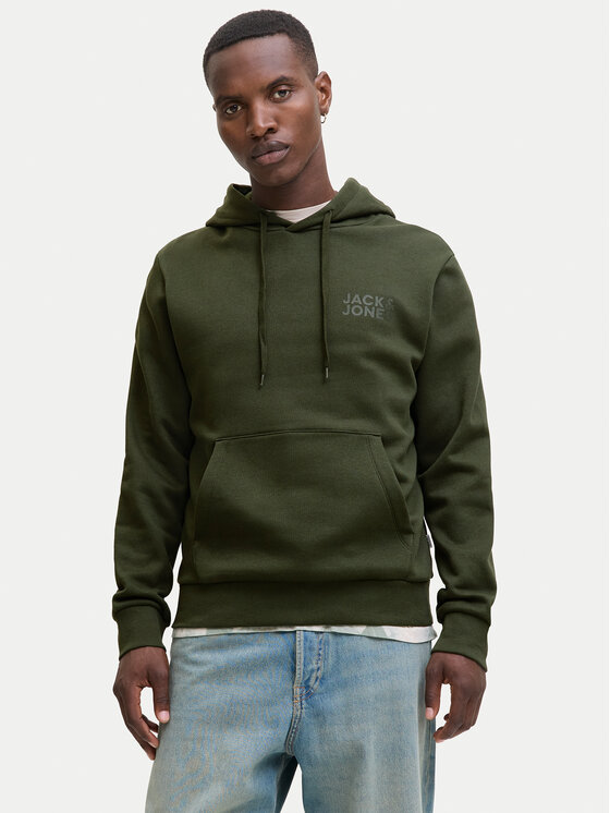 Jack & Jones Суитшърт Corp Logo 12152840 Зелен Regular Fit цвят на ниска цена
