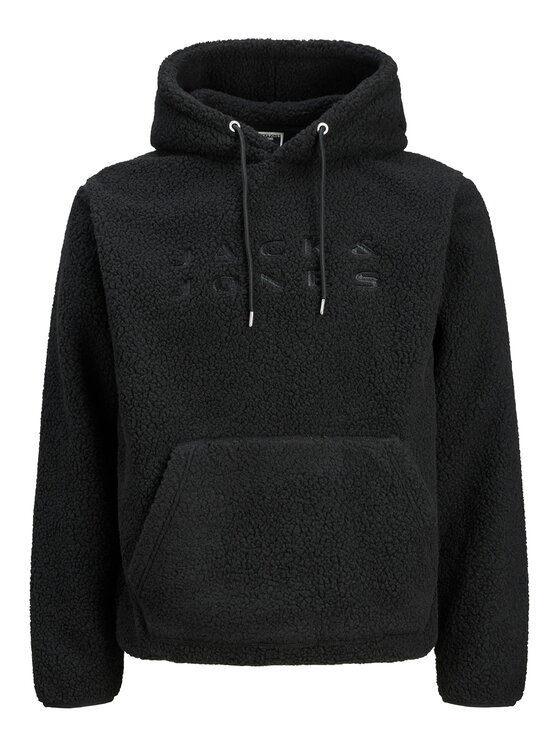 Jack & Jones Суитшърт Flare Teddy 12285678 Черен Relaxed Fit цвят на ниска цена