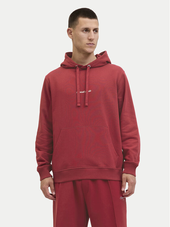 Jack & Jones Суитшърт Norrebro 12282861 Червен Relaxed Fit цвят на ниска цена