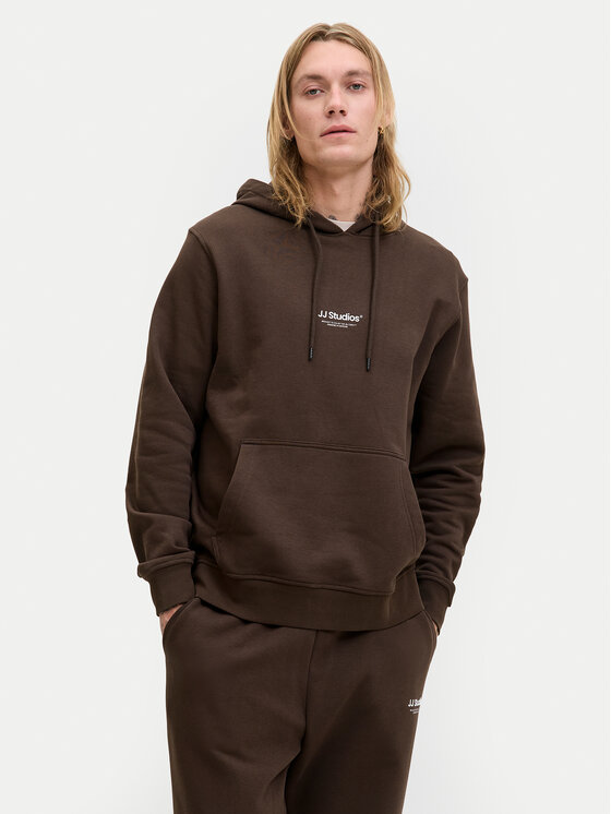 Jack & Jones Суитшърт Soho 12278789 Кафяв Relaxed Fit цвят на ниска цена