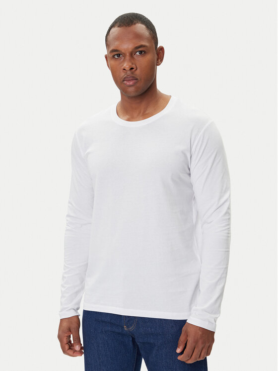 Jack & Jones Тениска с дълъг ръкав Basic 12279538 Бял Regular Fit цвят на ниска цена