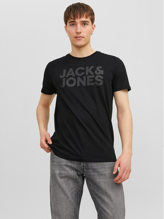Jack & Jones Тишърт Corp 12151955 Черен Standard Fit цвят на ниска цена