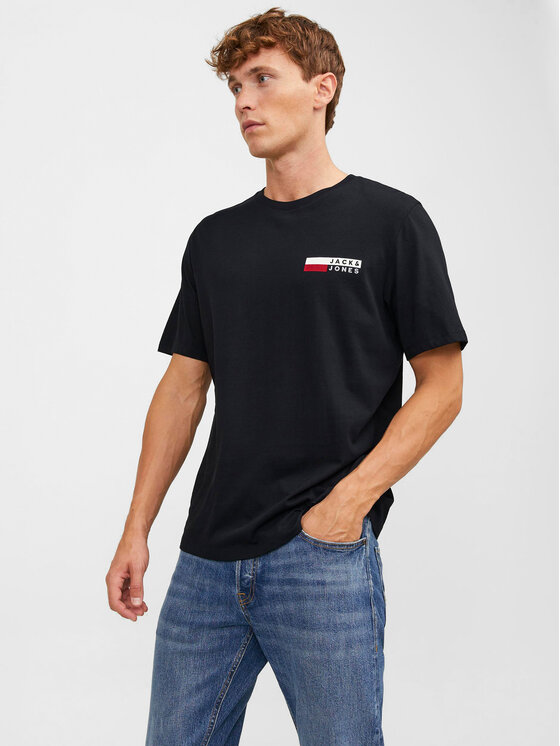 Jack & Jones Тишърт Corp 12233999 Черен Standard Fit цвят на ниска цена