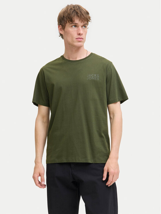 Jack & Jones Тишърт Corp Logo 12151955 Зелен Standard Fit цвят на ниска цена