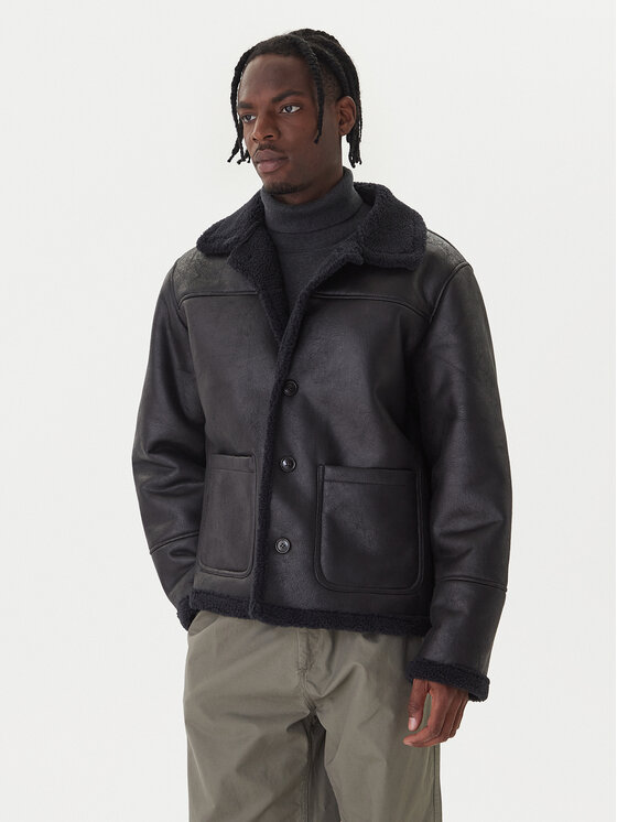 Jack & Jones Яке от имитация на кожа Cambridge 12282946 Черен Regular Fit цвят на ниска цена