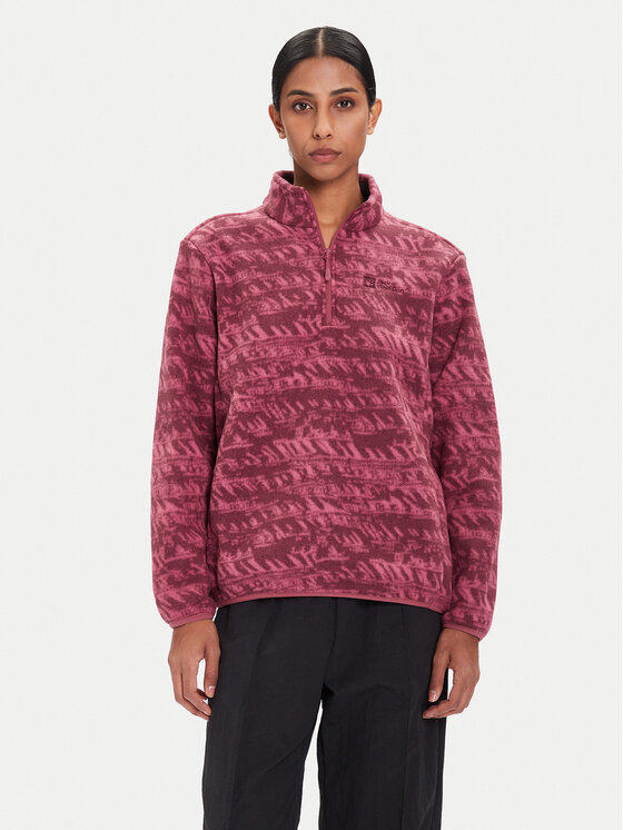 Jack Wolfskin Полар Big Sky A65449 Бордо Relaxed Fit цвят на ниска цена