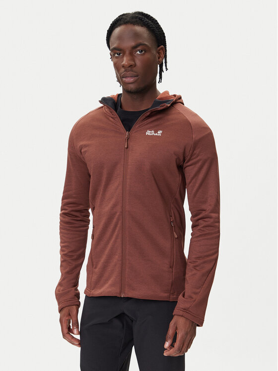 Jack Wolfskin Полар Peak District A65272 Кафяв Regular Fit цвят на ниска цена