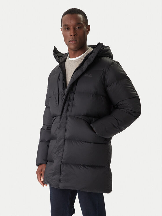 Jack Wolfskin Пухено яке Icy Hill A65049 Черен Relaxed Fit цвят на ниска цена