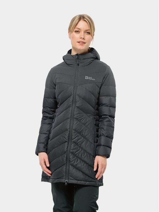 Jack Wolfskin Пухено яке Tundra Down Coat 1207751 Черен Regular Fit цвят на ниска цена