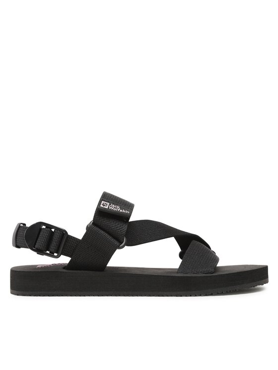Jack Wolfskin Сандали Urban Entdeckung Belt Sandal W 4056801 Черен цвят на ниска цена