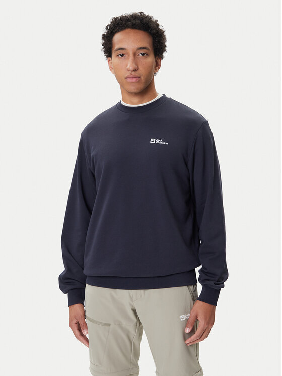 Jack Wolfskin Суитшърт Essential A63843 Тъмносин Regular Fit цвят на ниска цена