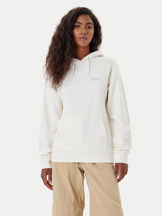 Jack Wolfskin Суитшърт Essential A63848 Екрю Regular Fit цвят на ниска цена