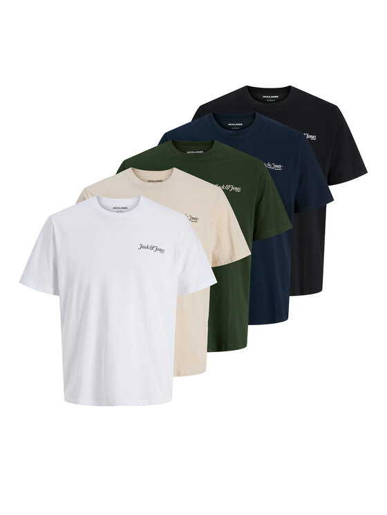 Jack&Jones Комплект 5 тишърти Yuki 12288322 Цветен Relaxed Fit цвят на ниска цена