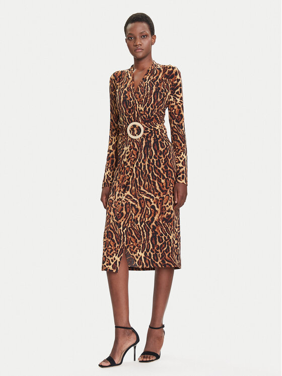 Joseph Ribkoff Коктейлна рокля 253091 Кафяв Slim Fit цвят на ниска цена