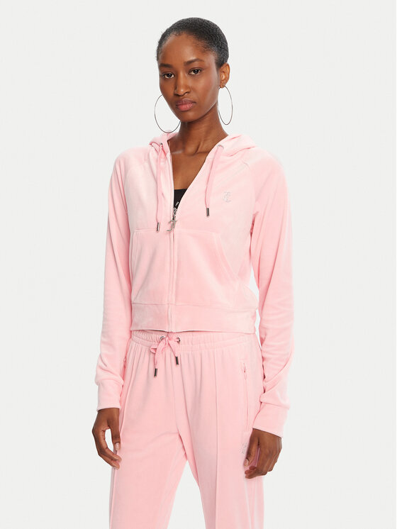 Juicy Couture Суитшърт Madison JCWA122001 Розов Slim Fit цвят на ниска цена