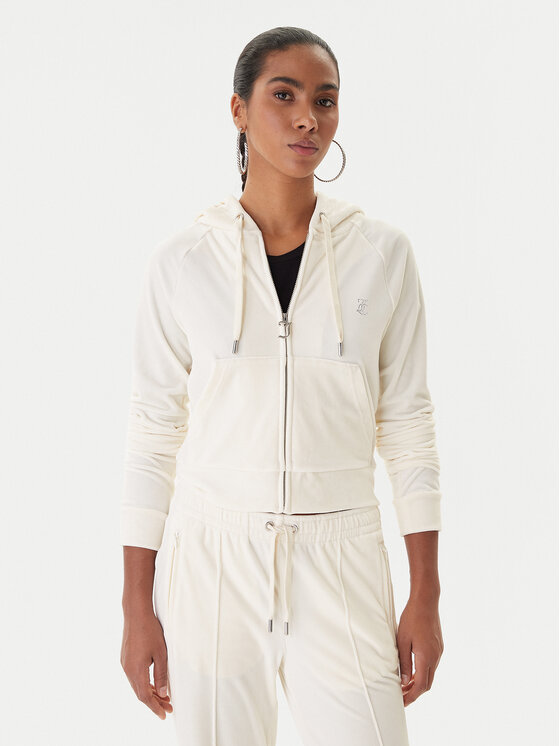 Juicy Couture Суитшърт Madison JCWAS225306 Бежов Slim Fit цвят на ниска цена