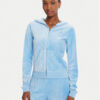 Juicy Couture Суитшърт Robyn JCSEBJ007 Син Slim Fit цвят на ниска цена