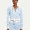 Juicy Couture Суитшърт Velour Crop JCWAS225351 Светлосиньо Regular Fit цвят на ниска цена