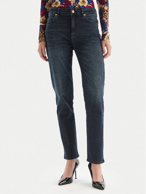 Just Cavalli Дънки 79PAB5L1 CDWAD Тъмносин Slim Fit цвят на ниска цена