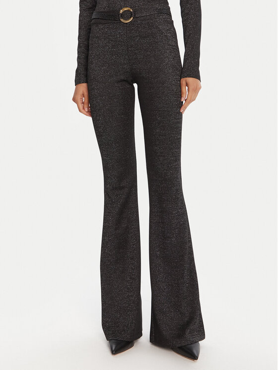 Just Cavalli Текстилни панталони 79PAC101 J0251 Черен Flare Fit цвят на ниска цена