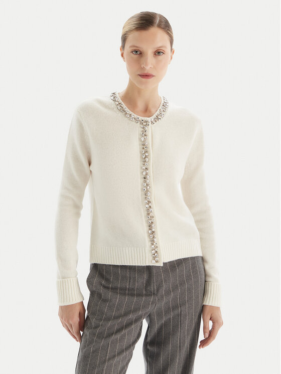 KAOS Кардиган RI1KT018 Екрю Regular Fit цвят на ниска цена