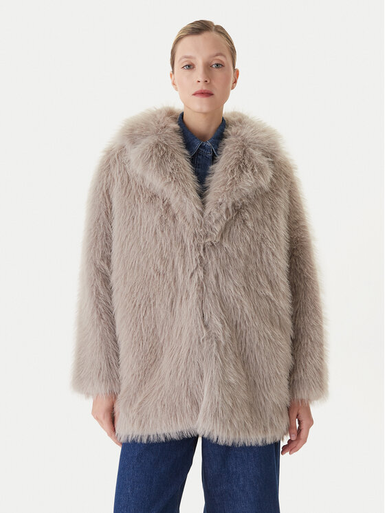 KAOS Кожено палто RI1NT055 Сив Regular Fit цвят на ниска цена