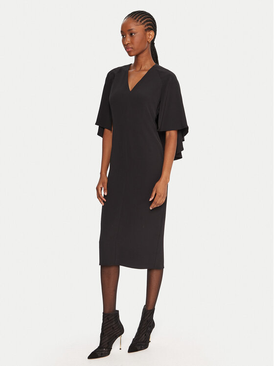 KAOS Коктейлна рокля RI1MR013 Черен Regular Fit цвят на ниска цена