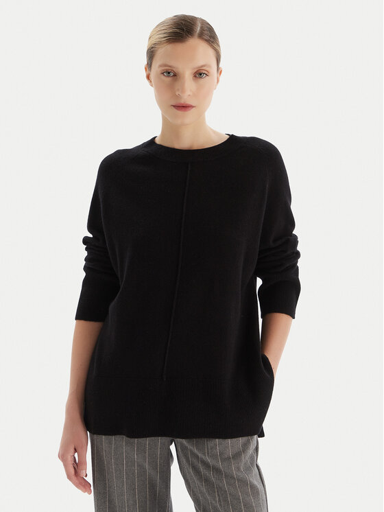 KAOS Пуловер RI1KT003 Черен Regular Fit цвят на ниска цена