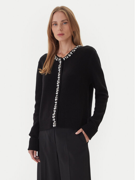 KAOS Пуловер RI1KT018 0001 Черен Regular Fit цвят на ниска цена