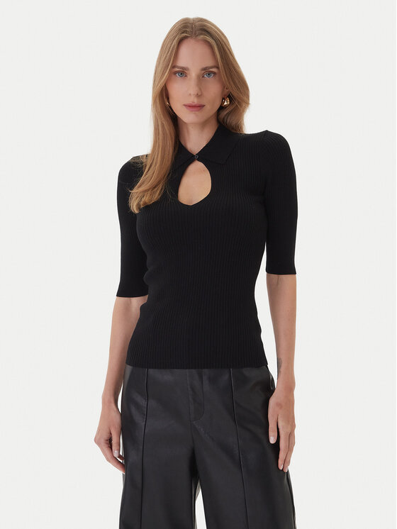 KAOS Пуловер RI1NT053 0001 Черен Regular Fit цвят на ниска цена