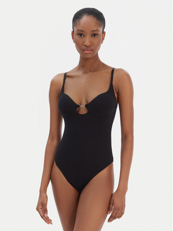 KARL LAGERFELD Боди B1W47049 Черен Slim Fit цвят на ниска цена