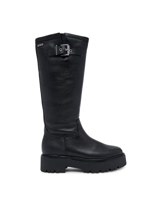 KARL LAGERFELD Ботуши Burly Biker KL43490W Черен цвят на ниска цена