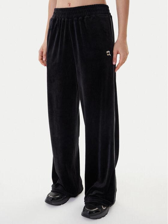 KARL LAGERFELD Долнище анцуг B1W10022 Черен Regular Fit цвят на ниска цена