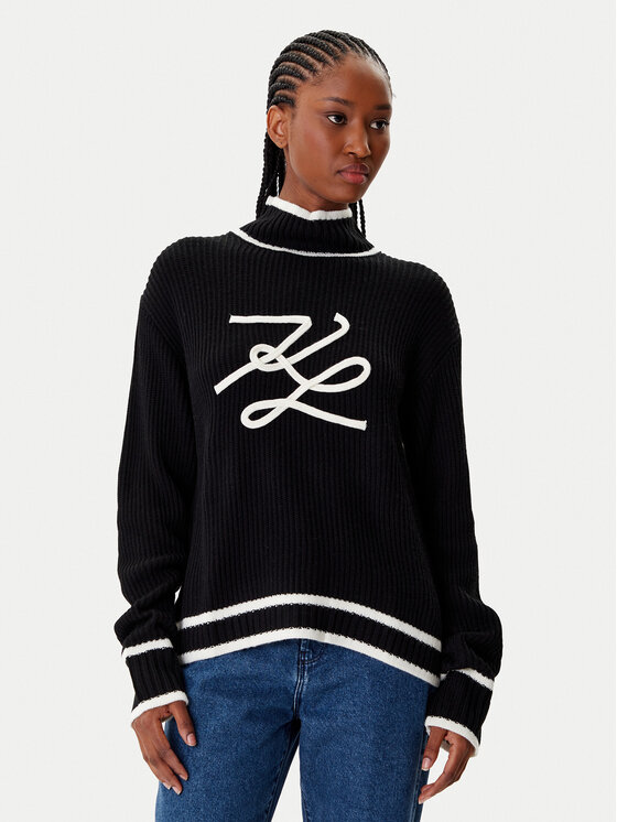 KARL LAGERFELD Поло A4W18051 Черен Regular Fit цвят на ниска цена