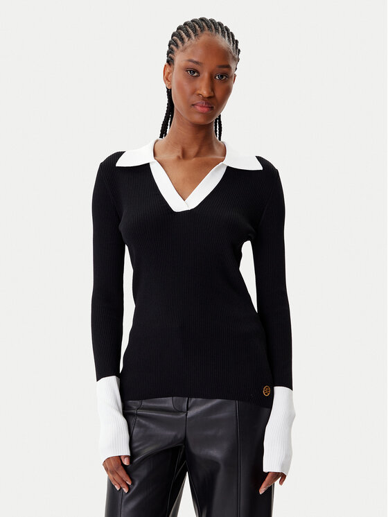 KARL LAGERFELD Пуловер A4W18043 Черен Slim Fit цвят на ниска цена