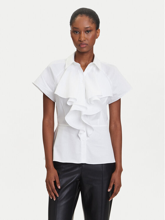 KARL LAGERFELD Риза A3W11035 Бял Regular Fit цвят на ниска цена